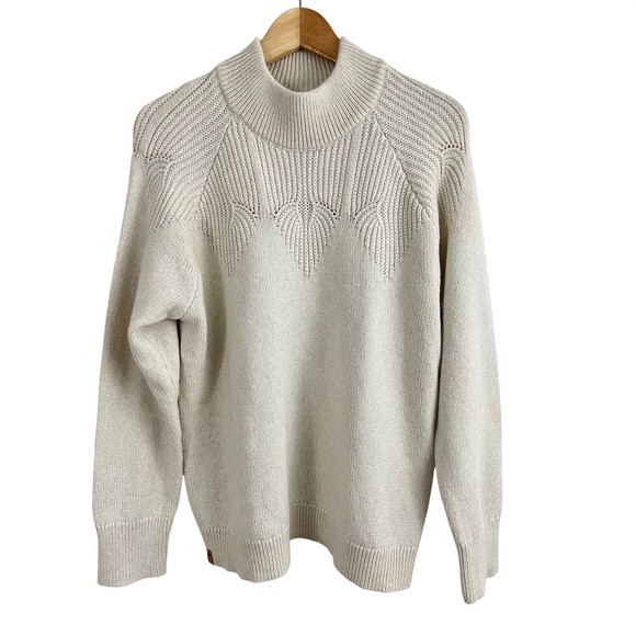 tentree Sweaters - Tentree Highline Pointelle Sweater Women XL Mock Neck Wool‎ Blend